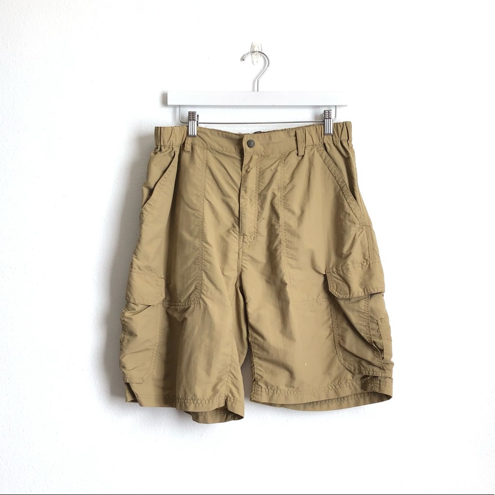 REI Men’s Tan Khaki Cargo Athletic Hiking Shorts Size Large